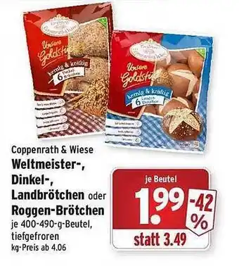 Wasgau Coppenrath & wiese weltmeister-, dinkel-, landbrötchen oder roggen-brötchen Angebot