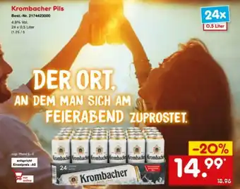 Netto Marken-Discount Krombacher Pils 24x0,5L Angebot