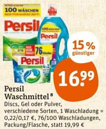 tegut Persil Waschmittel 76/100 Waschladungen Angebot