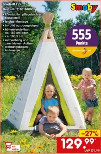 Netto Marken-Discount Smoby Spielzelt Tipi Angebot