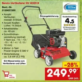 Netto Marken-Discount Güde Benzin Vertikutierer GV 4001 B Angebot