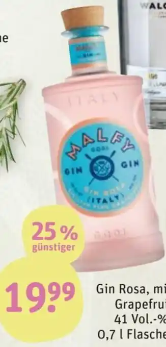 tegut Malfy Gin Rosa 0,7 L-Flasche Angebot