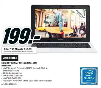 MediaMarkt Medion Akoya E11201 (MD61860) Notebook Angebot