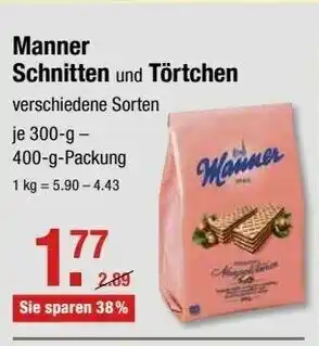 V Markt Manner Schnitten oder Tortchen 300-400g Angebot