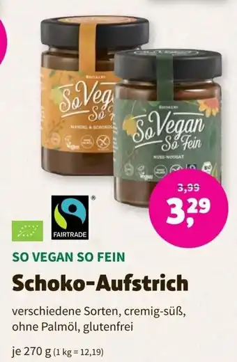 Biomarkt So Vegan So Fein Schoko-Aufstrich 270g Angebot