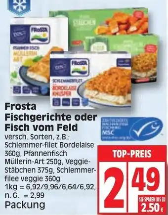 Edeka Frosta Fischgerichte oder Fisch vom Feld Angebot