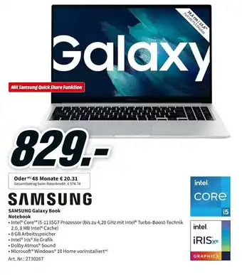 MediaMarkt Samsung Galaxy Book Notebook Angebot