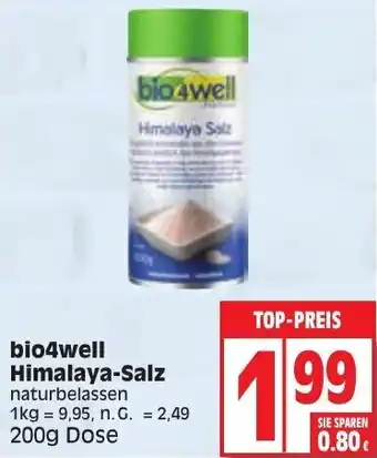 Edeka bio4well Himalaya Salz 200 g Dose Angebot