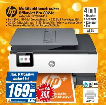 HEM Expert hp Multifunktionsdrucker OfficeJet Pro 8024e Angebot