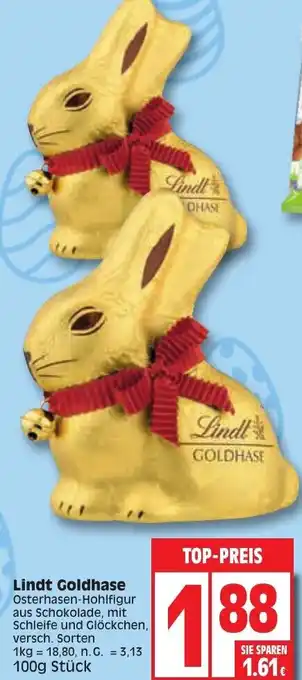 Edeka Lindt Goldhase 100 g Stück Angebot