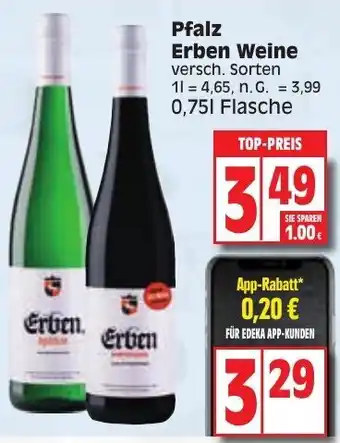 Edeka Pfalz Erben Weine 0,75 L Flasche Angebot
