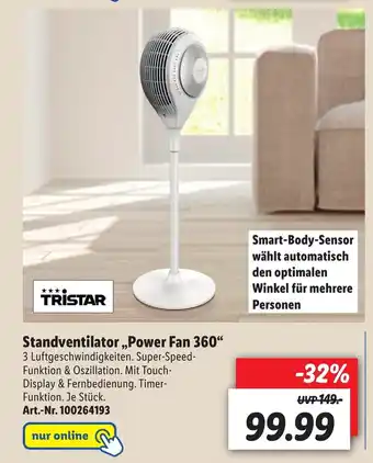 Lidl Tristar Standventilator Power Fan 360 Angebot