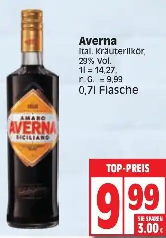 Edeka Averna Ital. Kräuterlikör 0,7 L Flasche Angebot