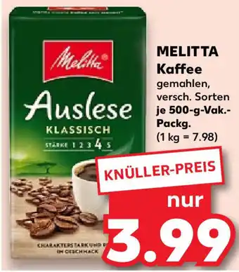 Kaufland Melitta Kaffee 500 g Vak. Packg. Angebot