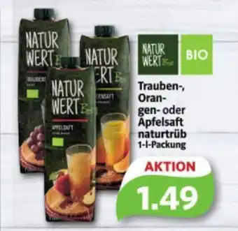 Markant Markt Naturwert Bio Trauben-, Orangen- o. Apfelsaft naturtrub 1L Angebot