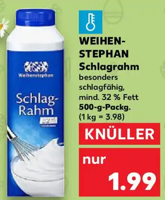 Kaufland Weihenstephan Schlagrahm 500 g Packg. Angebot