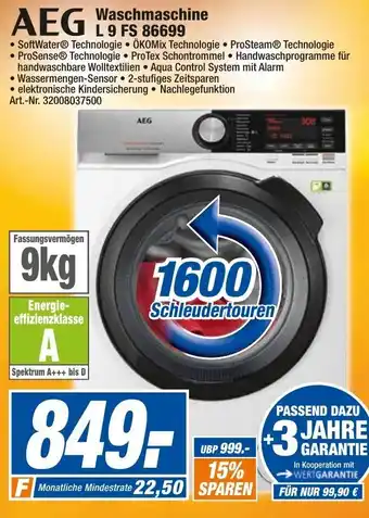 expert Techno Land AEG Waschmaschine L9FS 86699 Angebot