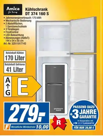 expert Techno Land Amica Kühlschrank DT 374 160 S Angebot