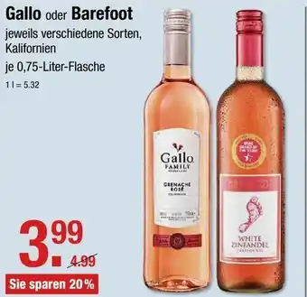 V Markt Gallo oder Barefoot 750ml Angebot