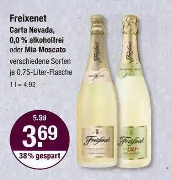 V Markt Freixenet carta nevada, 0,0% alkoholfrei oder mia moscato Angebot