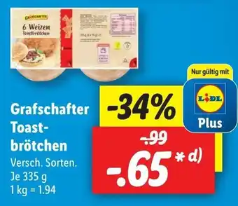 Lidl Grafschafter Toastbrötchen 335g Angebot