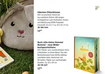 Tchibo Häschen-plüschkissne oder buch „die kleine hummel bommel - neue bilderbuchgeschichten“ Angebot