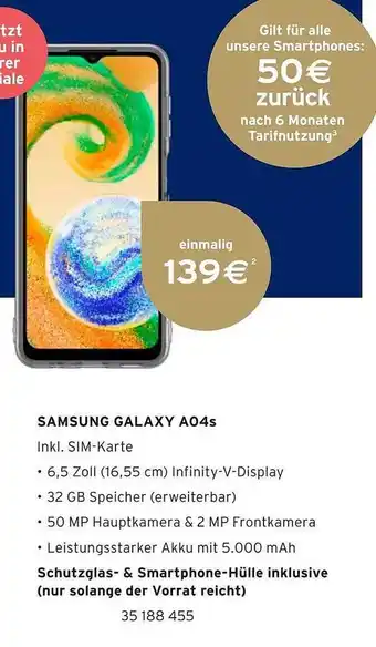 Tchibo Samsung galaxy a04s Angebot