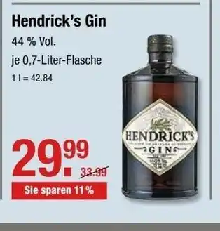 V Markt Hendrick's gin 700ml Angebot