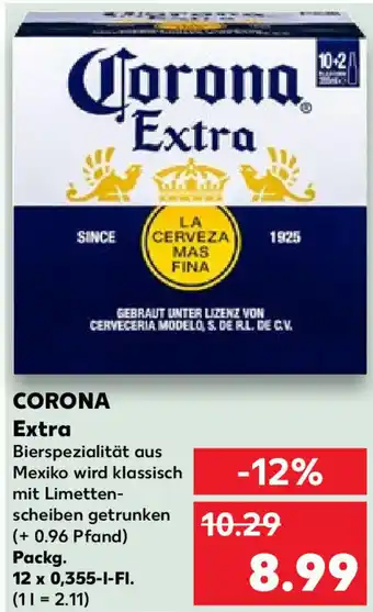 Kaufland Corona Extra Packg. 12x0,355 L-Fl. Angebot