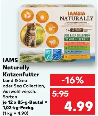Kaufland Iams Naturally Katzenfutter 1,02 kg Packg. Angebot