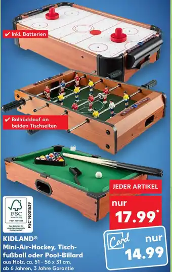 Kaufland Kidland Mini Air Hockey, Tischfußball oder Pool Billard Angebot