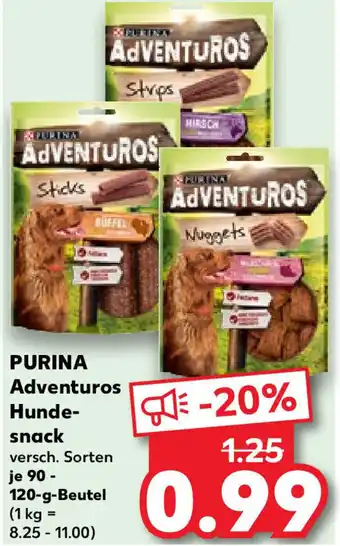 Kaufland Purina Adventuros Hundesnack 90-120 g Beutel Angebot