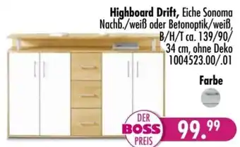 Möbel Boss Highboard Drift Angebot