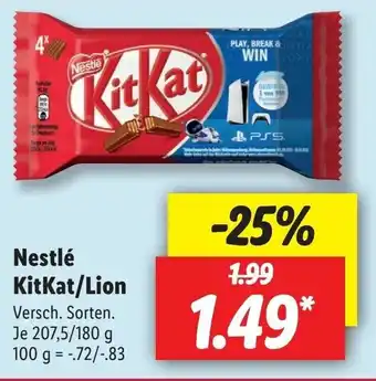 Lidl Nestlé KitKat/Lion 207,5/180g Angebot