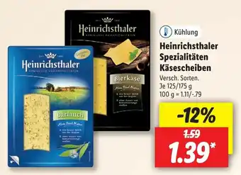 Lidl Heinrichsthaler Spezialitäten Käsescheiben 125/175g Angebot