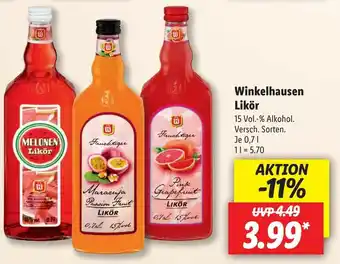 Lidl Winkelhausen Likör 0,7L Angebot