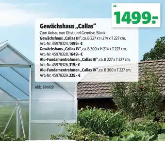 Hagebau Gewächshaus Callas Angebot