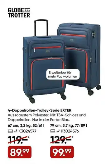 Galeria 4-doppelrollen-trolley-serie exter globe trotter Angebot