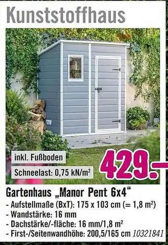 Hornbach Gartenhaus manor pent 6x4 Angebot