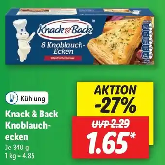 Lidl Knack & Back Knoblauchecken 340g Angebot