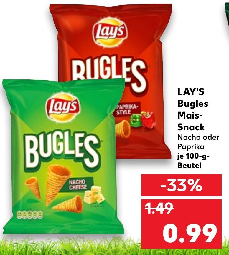 Lay's Bugles Mais Snack 100g Beutel Angebot bei Kaufland