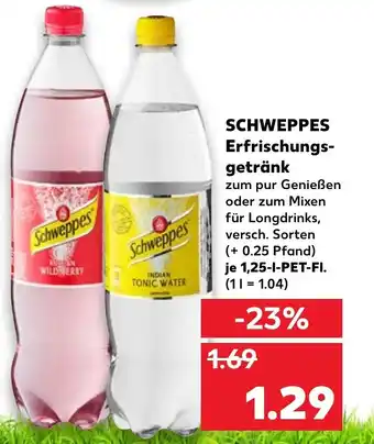 Kaufland Schweppes Erfrischungsgetränk 1,25L Angebot