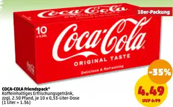PENNY Coca-Cola Friendspack 10x0,33 Liter Dose Angebot