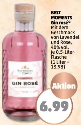 PENNY Best Moments Gin rosé 0,5 Liter Flasche Angebot