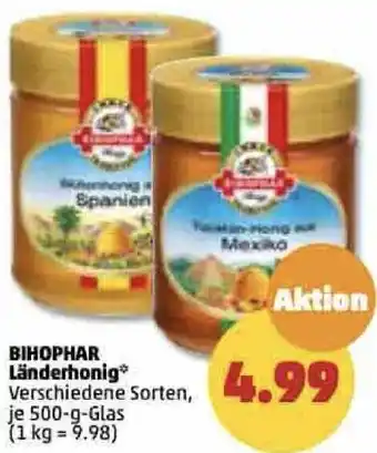 PENNY Bihophar Länderhonig 500 g Glas Angebot