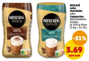 PENNY Nescafé Latte macchiato oder Cappuccino 250 g Dose Angebot