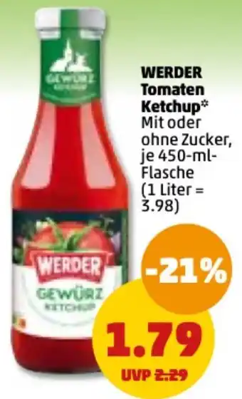 PENNY Werder Tomaten Ketchup 450 ml Flasche Angebot