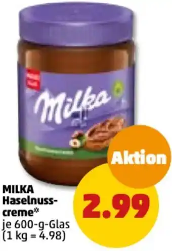 PENNY Milka Haselnusscreme 600 g Glas Angebot