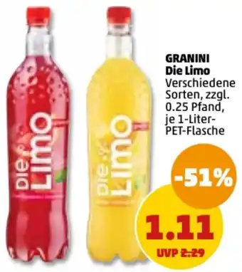 PENNY Granini Die Limo 1 Liter PET Flasche Angebot