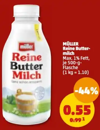 PENNY Müller Reine Buttermilch 500 g Flasche Angebot